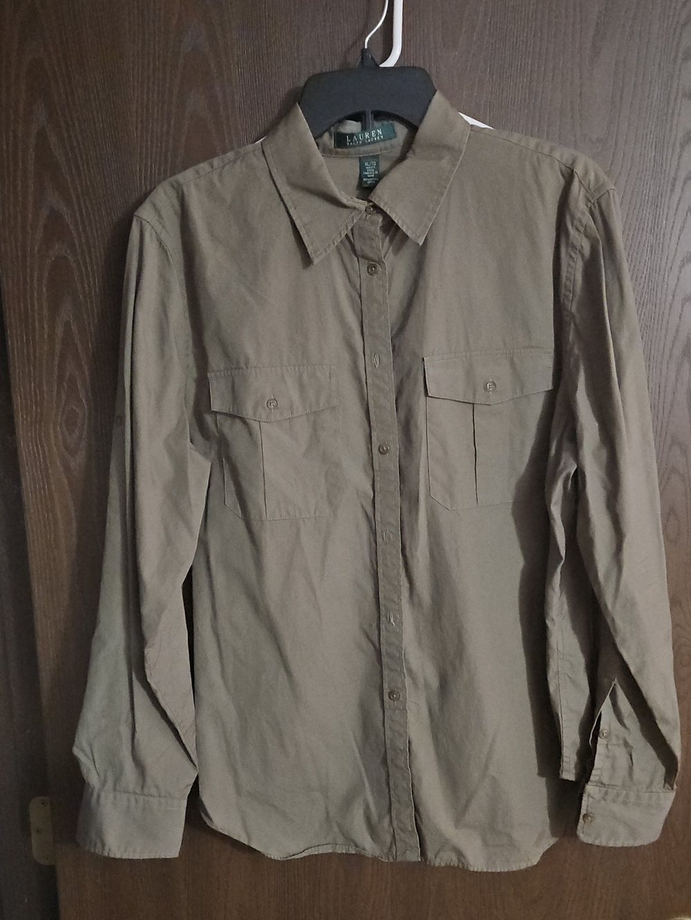 Lauren Ralph Lauren Olive Green Button-Down Shirt